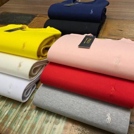 Camiseta Polo Ralph Lauren Monocromática Algodão Pima com Elastano