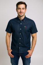 Camisa Jeans Manga Curta Polo Ralph Lauren